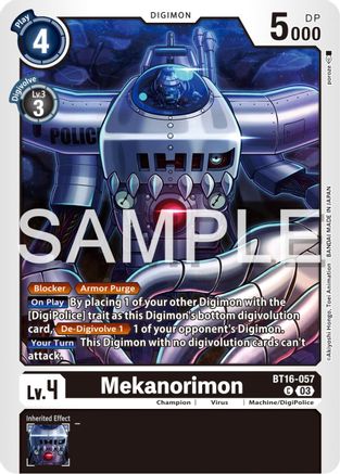 Mekanorimon (BT16-057) - Beginning Observer - Premium Digimon Single from Bandai - Just $0.25! Shop now at Game Crave Tournament Store