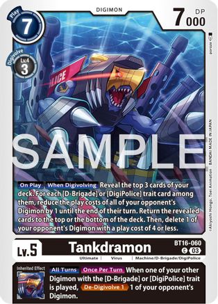 Tankdramon (BT16-060) - Beginning Observer - Premium Digimon Single from Bandai - Just $0.25! Shop now at Game Crave Tournament Store