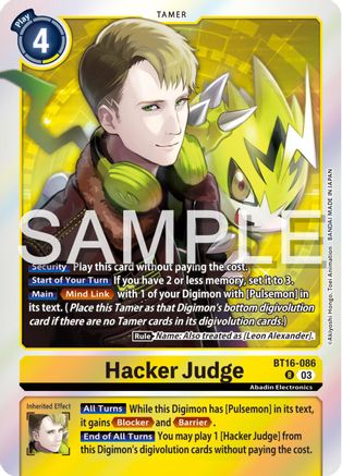 Hacker Judge (BT16-086) - Beginning Observer Foil - Premium Digimon Single from Bandai - Just $0.25! Shop now at Game Crave Tournament Store