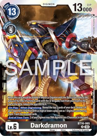 Darkdramon (BT16-065) - Beginning Observer Foil - Premium Digimon Single from Bandai - Just $0.25! Shop now at Game Crave Tournament Store