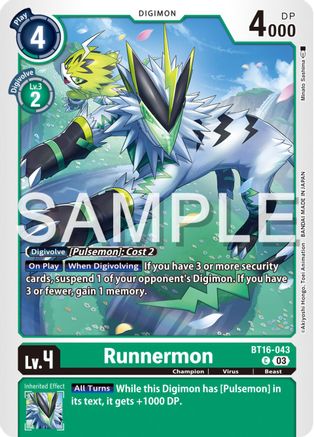 Runnermon (BT16-043) - Beginning Observer - Premium Digimon Single from Bandai - Just $0.25! Shop now at Game Crave Tournament Store