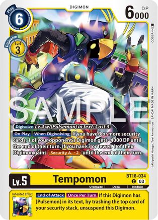 Tempomon (BT16-034) - Beginning Observer - Premium Digimon Single from Bandai - Just $0.25! Shop now at Game Crave Tournament Store