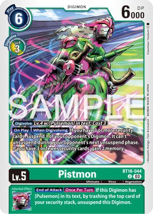 Pistmon (BT16-044) - Beginning Observer - Premium Digimon Single from Bandai - Just $0.25! Shop now at Game Crave Tournament Store