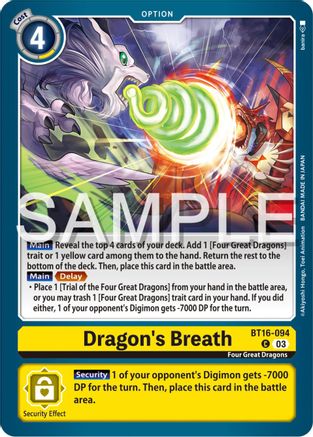 Dragon's Breath (BT16-094) - Beginning Observer - Premium Digimon Single from Bandai - Just $0.25! Shop now at Game Crave Tournament Store