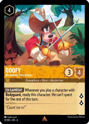 Goofy - Musketeer Swordsman (12/204) - Ursulas Return Cold Foil - Premium Lorcana Single from Ursula's Return - Just $0.45! Shop now at Game Crave Tournament Store