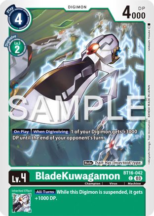 BladeKuwagamon (BT16-042) - Beginning Observer - Premium Digimon Single from Bandai - Just $0.25! Shop now at Game Crave Tournament Store