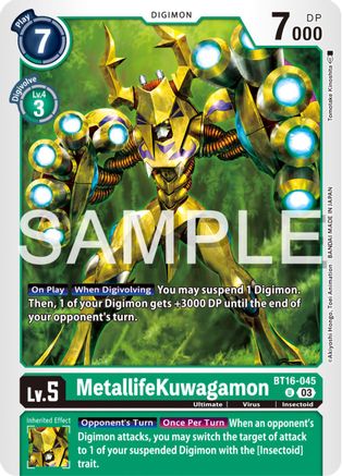 MetallifeKuwagamon (BT16-045) - Beginning Observer - Premium Digimon Single from Bandai - Just $0.26! Shop now at Game Crave Tournament Store