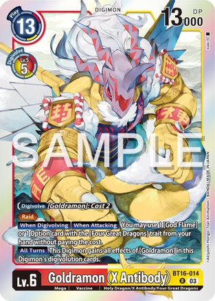 Goldramon (X Antibody) (BT16-014) - Beginning Observer Foil - Premium Digimon Single from Bandai - Just $0.25! Shop now at Game Crave Tournament Store