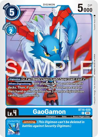 GaoGamon (BT16-020) - Beginning Observer - Premium Digimon Single from Bandai - Just $0.32! Shop now at Game Crave Tournament Store