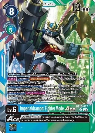 Imperialdramon: Fighter Mode ACE (BT16-027) - Beginning Observer Foil - Premium Digimon Single from Bandai - Just $0.95! Shop now at Game Crave Tournament Store