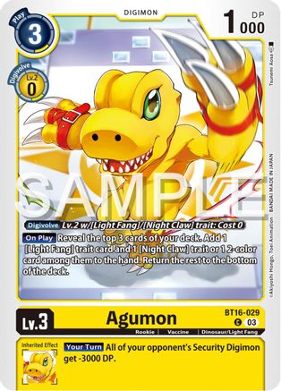 Agumon (BT16-029) - Beginning Observer - Premium Digimon Single from Bandai - Just $0.25! Shop now at Game Crave Tournament Store