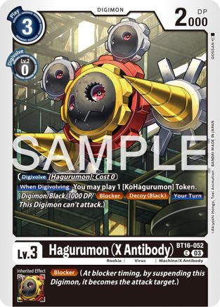 Hagurumon (X Antibody) (BT16-052) - Beginning Observer - Premium Digimon Single from Bandai - Just $0.25! Shop now at Game Crave Tournament Store