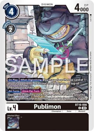 Publimon (BT16-056) - Beginning Observer - Premium Digimon Single from Bandai - Just $0.25! Shop now at Game Crave Tournament Store