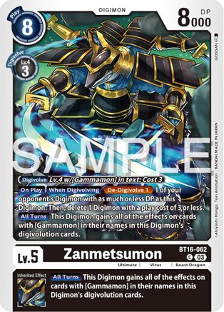 Zanmetsumon (BT16-062) - Beginning Observer - Premium Digimon Single from Bandai - Just $0.25! Shop now at Game Crave Tournament Store