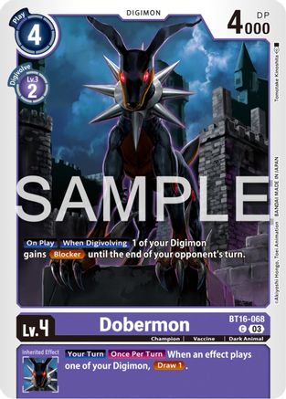 Dobermon (BT16-068) - Beginning Observer - Premium Digimon Single from Bandai - Just $0.25! Shop now at Game Crave Tournament Store