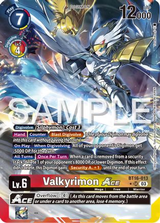 Valkyrimon ACE (Alternate Art) (BT16-013) - Beginning Observer Foil - Premium Digimon Single from Bandai - Just $21.16! Shop now at Game Crave Tournament Store
