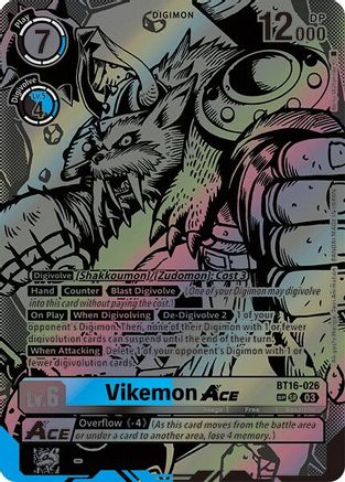 Vikemon ACE (Textured) (BT16-026) - Beginning Observer Foil - Premium Digimon Single from Bandai - Just $100.91! Shop now at Game Crave Tournament Store