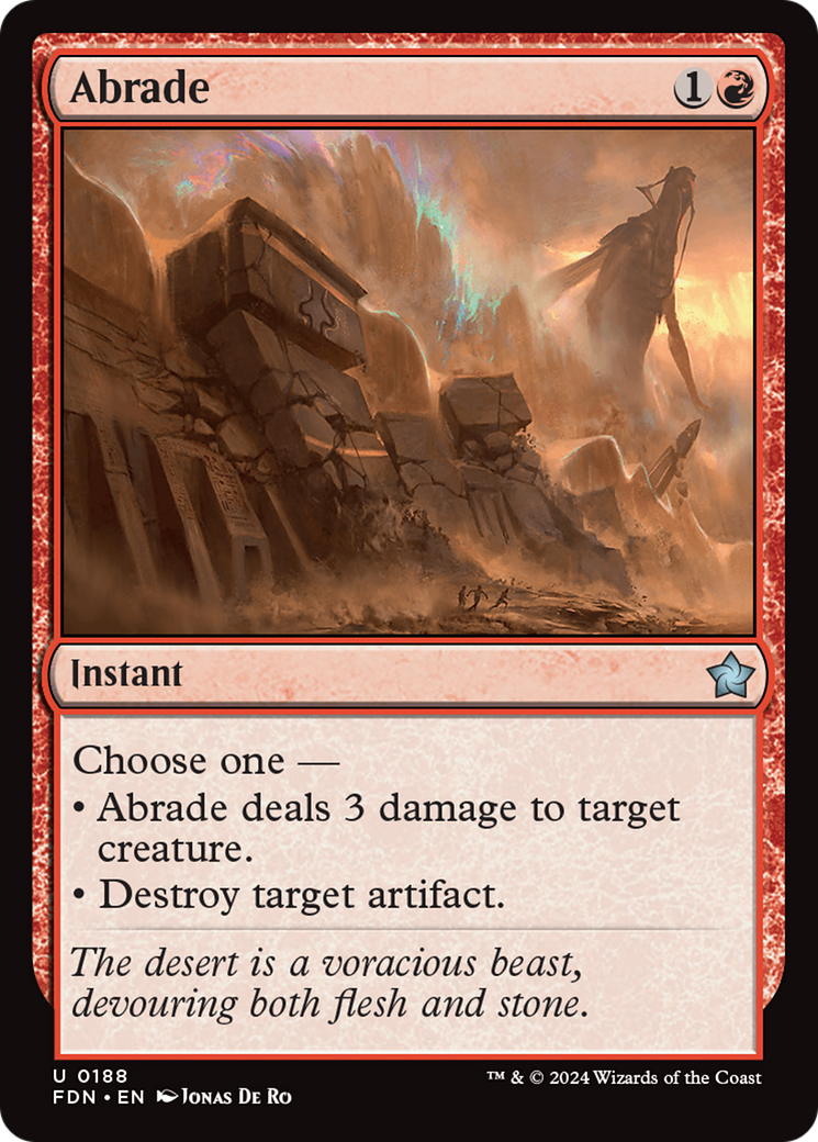 Abrade (FDN-188) - Foundations - Premium MTG Single from Wizards of the Coast - Just $0.25! Shop now at Game Crave Tournament Store