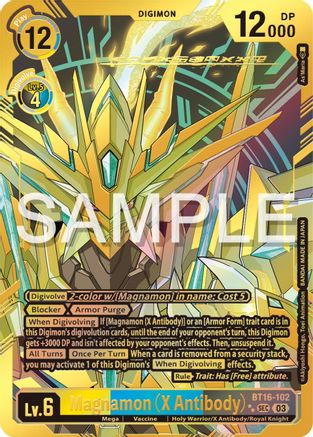 Magnamon (X Antibody) (Textured) (BT16-102) - Beginning Observer Foil - Premium Digimon Single from Bandai - Just $828.13! Shop now at Game Crave Tournament Store