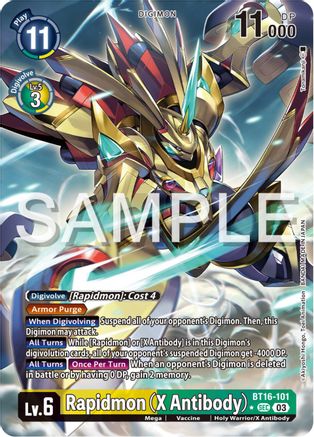 Rapidmon (X Antibody) (Alternate Art) (BT16-101) - Beginning Observer Foil - Premium Digimon Single from Bandai - Just $42.31! Shop now at Game Crave Tournament Store