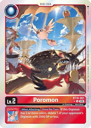 Poromon (Box Promotion Pack: Beginning Observer) (BT16-001) - Beginning Observer Foil - Premium Digimon Single from Bandai - Just $0.28! Shop now at Game Crave Tournament Store