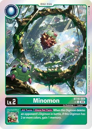 Minomon (Box Promotion Pack: Beginning Observer) (BT16-004) - Beginning Observer Foil - Premium Digimon Single from Bandai - Just $0.72! Shop now at Game Crave Tournament Store
