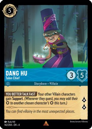 Dang Hu - Talon Chief (142/204) - Ursulas Return Cold Foil - Premium Lorcana Single from Ursula's Return - Just $0.25! Shop now at Game Crave Tournament Store