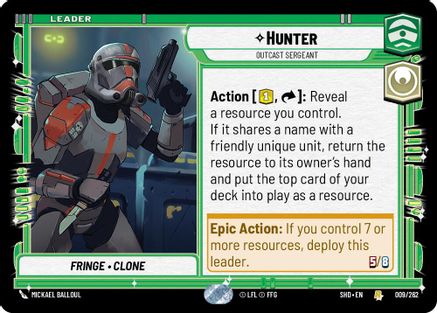 Hunter - Outcast Sergeant (009/262) - Shadows of the Galaxy - Premium Star Wars: Unlimited Single from Shadows of the Galaxy - Just $0.08! Shop now at Game Crave Tournament Store