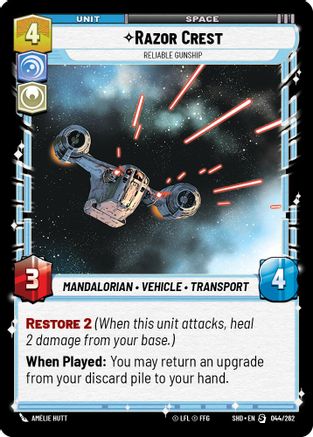 Razor Crest - Reliable Gunship (044/262) - Shadows of the Galaxy - Premium Star Wars: Unlimited Single from Shadows of the Galaxy - Just $0.19! Shop now at Game Crave Tournament Store
