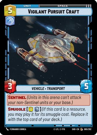 Vigilant Pursuit Craft (065/262) - Shadows of the Galaxy - Premium Star Wars: Unlimited Single from Shadows of the Galaxy - Just $0.08! Shop now at Game Crave Tournament Store