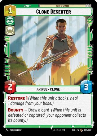 Clone Deserter (095/262) - Shadows of the Galaxy - Premium Star Wars: Unlimited Single from Shadows of the Galaxy - Just $0.08! Shop now at Game Crave Tournament Store