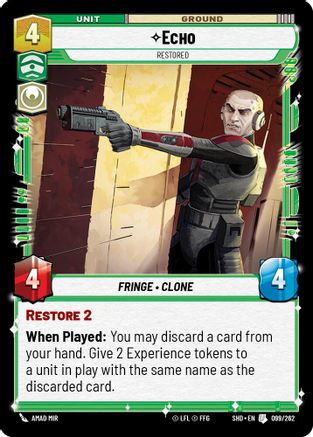 Echo - Restored (099/262) - Shadows of the Galaxy Foil - Premium Star Wars: Unlimited Single from Shadows of the Galaxy - Just $0.08! Shop now at Game Crave Tournament Store