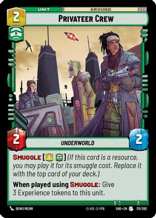 Privateer Crew (113/262) - Shadows of the Galaxy Foil - Premium Star Wars: Unlimited Single from Shadows of the Galaxy - Just $0.08! Shop now at Game Crave Tournament Store