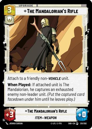 The Mandalorian's Rifle (251/262) - Shadows of the Galaxy - Premium Star Wars: Unlimited Single from Shadows of the Galaxy - Just $0.08! Shop now at Game Crave Tournament Store