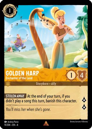 Golden Harp - Enchanter of the Land (11/204) - Ursulas Return Cold Foil - Premium Lorcana Single from Ursula's Return - Just $0.59! Shop now at Game Crave Tournament Store