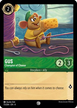 Gus - Champion of Cheese (73/204) - Ursulas Return - Premium Lorcana Single from Ursula's Return - Just $0.25! Shop now at Game Crave Tournament Store