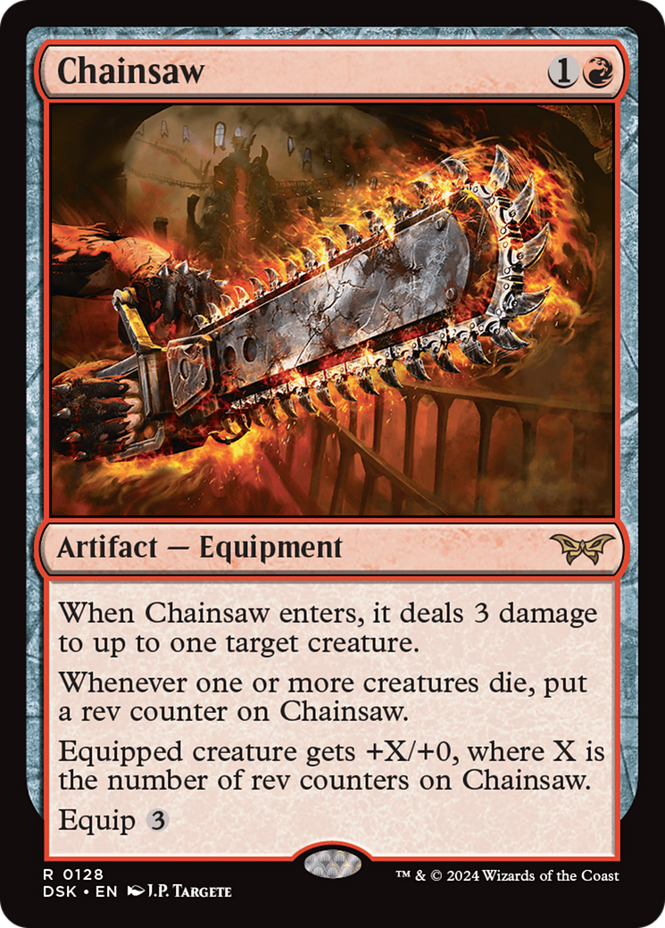 Chainsaw (DSK-128) - Duskmourn: House of Horror Foil - Premium MTG Single from Wizards of the Coast - Just $0.50! Shop now at Game Crave Tournament Store