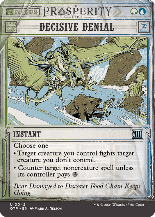 Decisive Denial (OTP-042) - Breaking News: (Showcase) (Borderless) - Premium MTG Single from Wizards of the Coast - Just $0.25! Shop now at Game Crave Tournament Store
