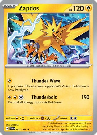 Zapdos 65 - SV06 Twilight Masquerade Holofoil - Premium Pokemon Single from Nintendo - Just $0.50! Shop now at Game Crave Tournament Store