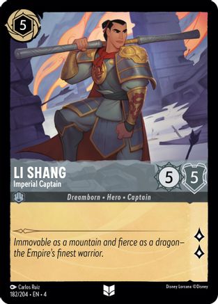 Li Shang - Imperial Captain (182/204) - Ursulas Return Cold Foil - Premium Lorcana Single from Ursula's Return - Just $0.25! Shop now at Game Crave Tournament Store
