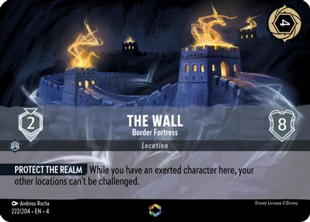 The Wall - Border Fortress (Enchanted) (222/204) - Ursulas Return Holofoil - Premium Lorcana Single from Ursula's Return - Just $16.18! Shop now at Game Crave Tournament Store