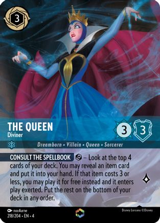 The Queen - Diviner (Enchanted) (218/204) - Ursulas Return Holofoil - Premium Lorcana Single from Ursula's Return - Just $34.48! Shop now at Game Crave Tournament Store