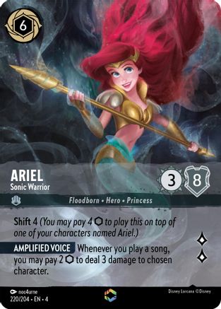 Ariel - Sonic Warrior (Enchanted) (220/204) - Ursulas Return Holofoil - Premium Lorcana Single from Ursula's Return - Just $119.30! Shop now at Game Crave Tournament Store