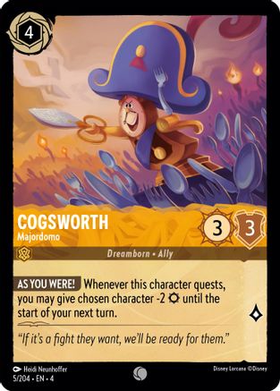 Cogsworth - Majordomo (5/204) - Ursulas Return Cold Foil - Premium Lorcana Single from Ursula's Return - Just $0.25! Shop now at Game Crave Tournament Store
