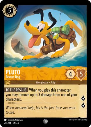 Pluto - Rescue Dog (20/204) - Ursulas Return Cold Foil - Premium Lorcana Single from Ursula's Return - Just $0.25! Shop now at Game Crave Tournament Store
