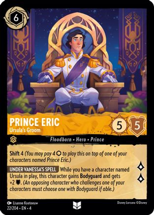 Prince Eric - Ursula's Groom (22/204) - Ursulas Return Cold Foil - Premium Lorcana Single from Ursula's Return - Just $0.32! Shop now at Game Crave Tournament Store