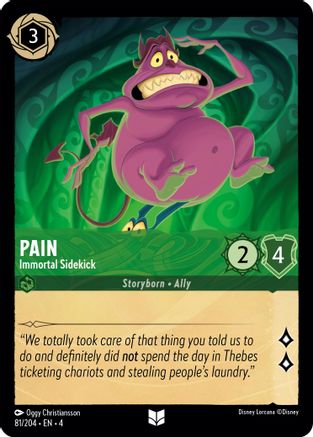 Pain - Immortal Sidekick (81/204) - Ursulas Return Cold Foil - Premium Lorcana Single from Ursula's Return - Just $0.25! Shop now at Game Crave Tournament Store