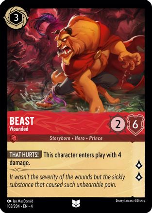 Beast - Wounded (103/204) - Ursulas Return Cold Foil - Premium Lorcana Single from Ursula's Return - Just $0.27! Shop now at Game Crave Tournament Store