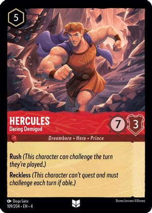 Hercules - Daring Demigod (109/204) - Ursulas Return Cold Foil - Premium Lorcana Single from Ursula's Return - Just $0.39! Shop now at Game Crave Tournament Store