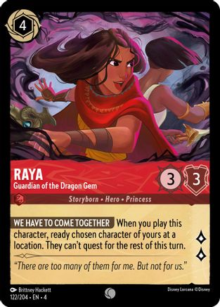 Raya - Guardian of the Dragon Gem (122/204) - Ursulas Return - Premium Lorcana Single from Ursula's Return - Just $0.25! Shop now at Game Crave Tournament Store